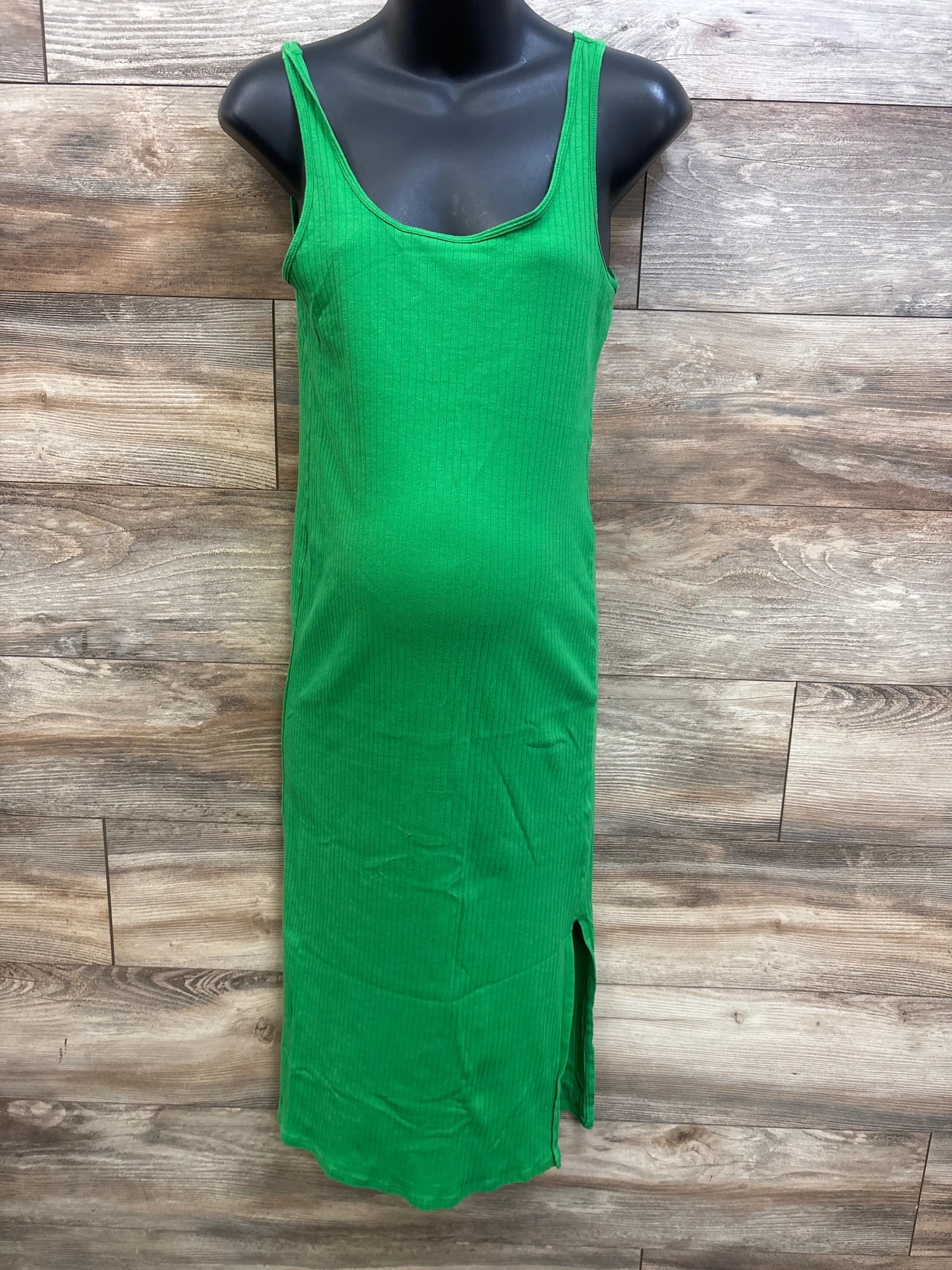 H&M Mama Maternity Ribbed Sleeveless Dress Green sz Medium