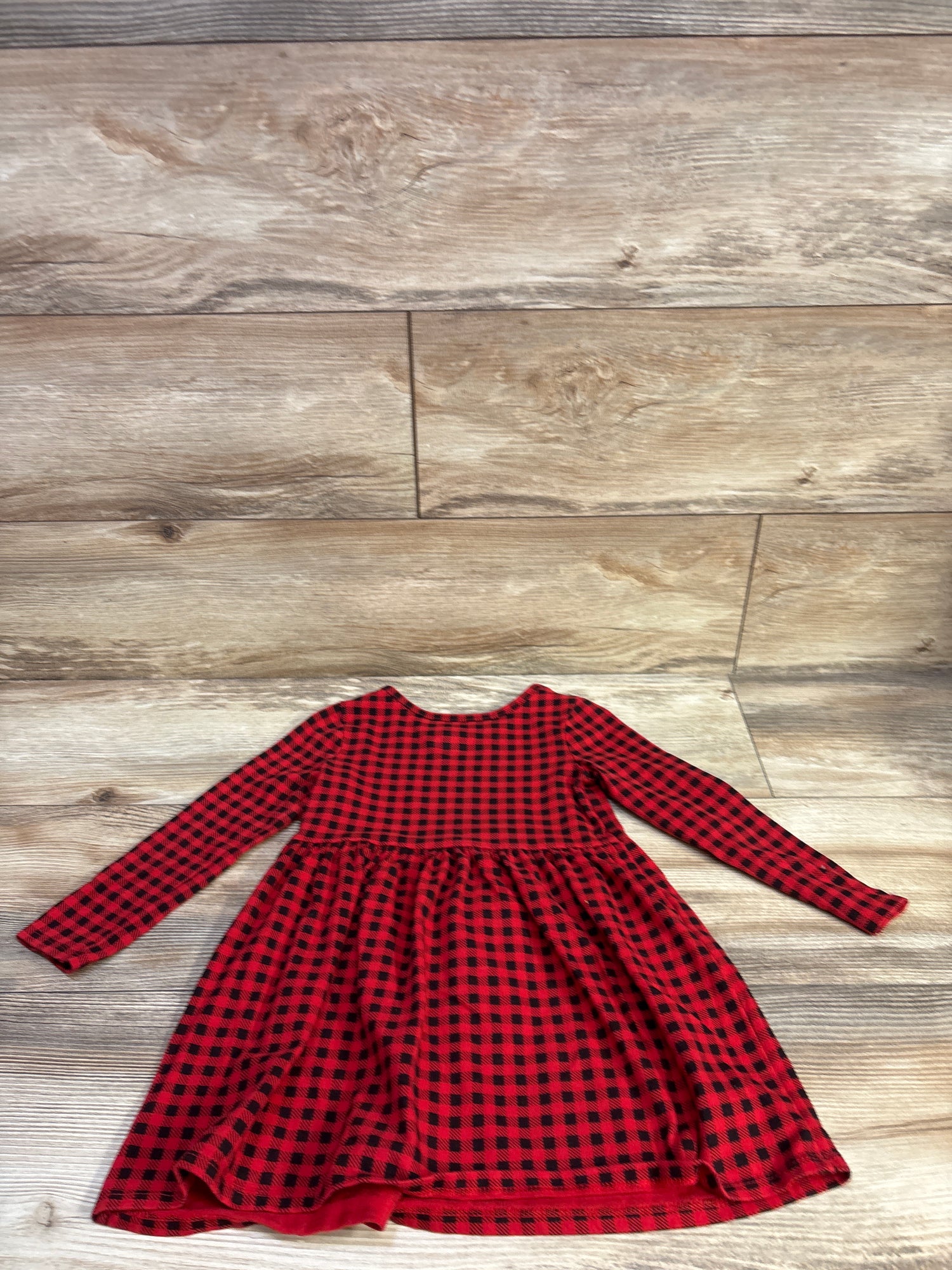 Cat & Jack Buffalo Plaid Dress Red sz 4T