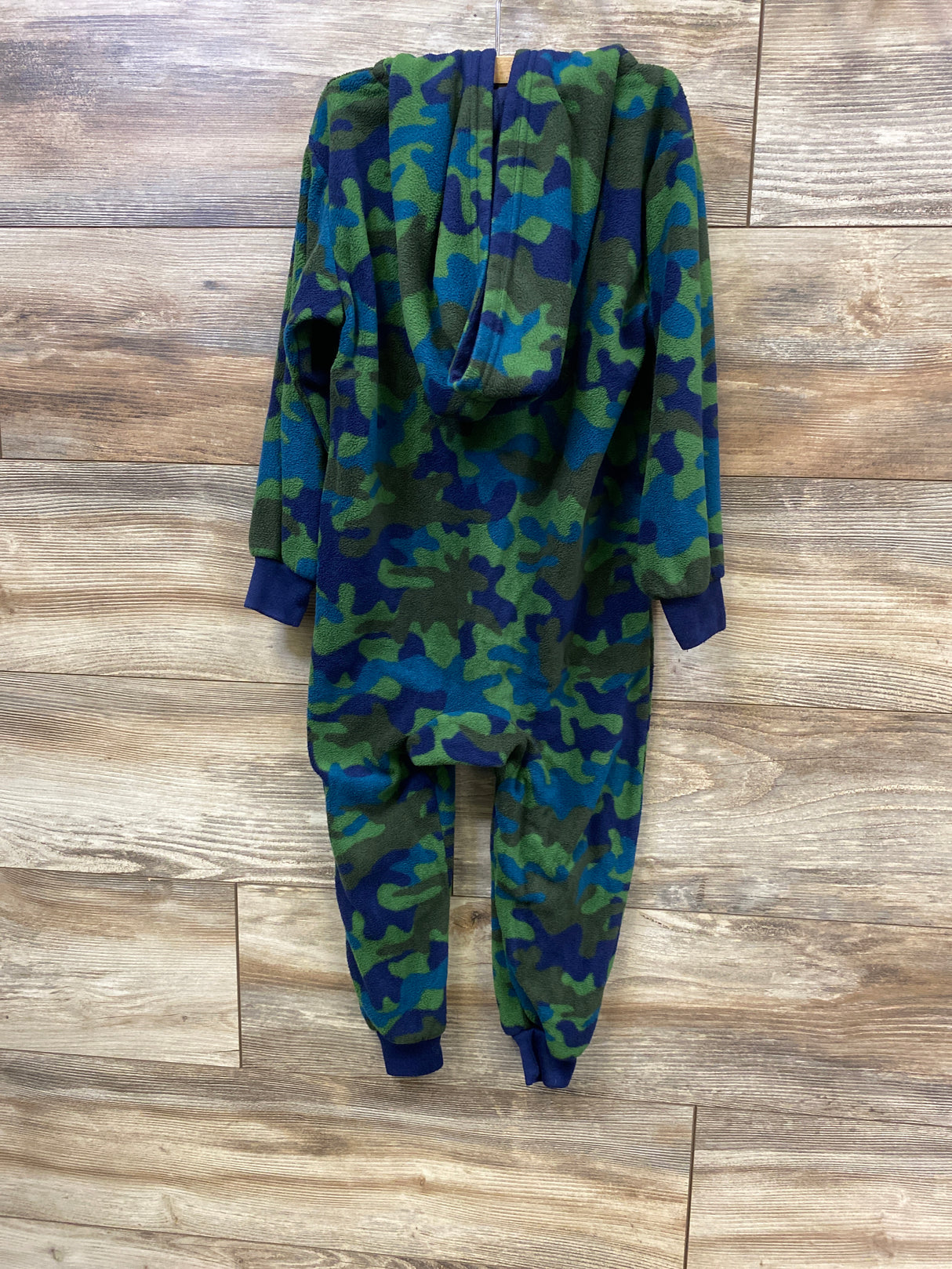 Children's Place Camo Hooded Fleece Coverall Green sz 4T