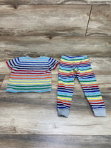 Primary 2pc Striped Pajama Set Grey sz 2-3T