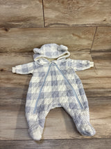 Ever & Ever Plaid Hooded Bunting White sz Newborn