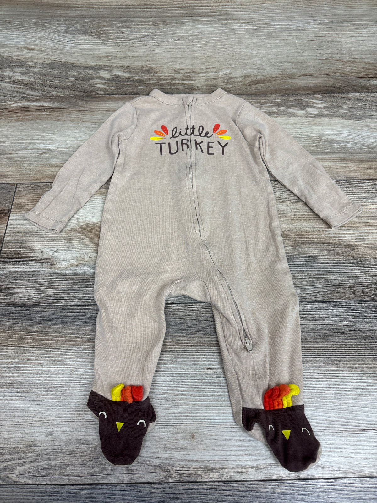 Old Navy Little Turkey Sleeper Beige sz 6-9m