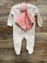 NEW DKNY 2pc Logo Footed Coverall Set White sz 3-6m