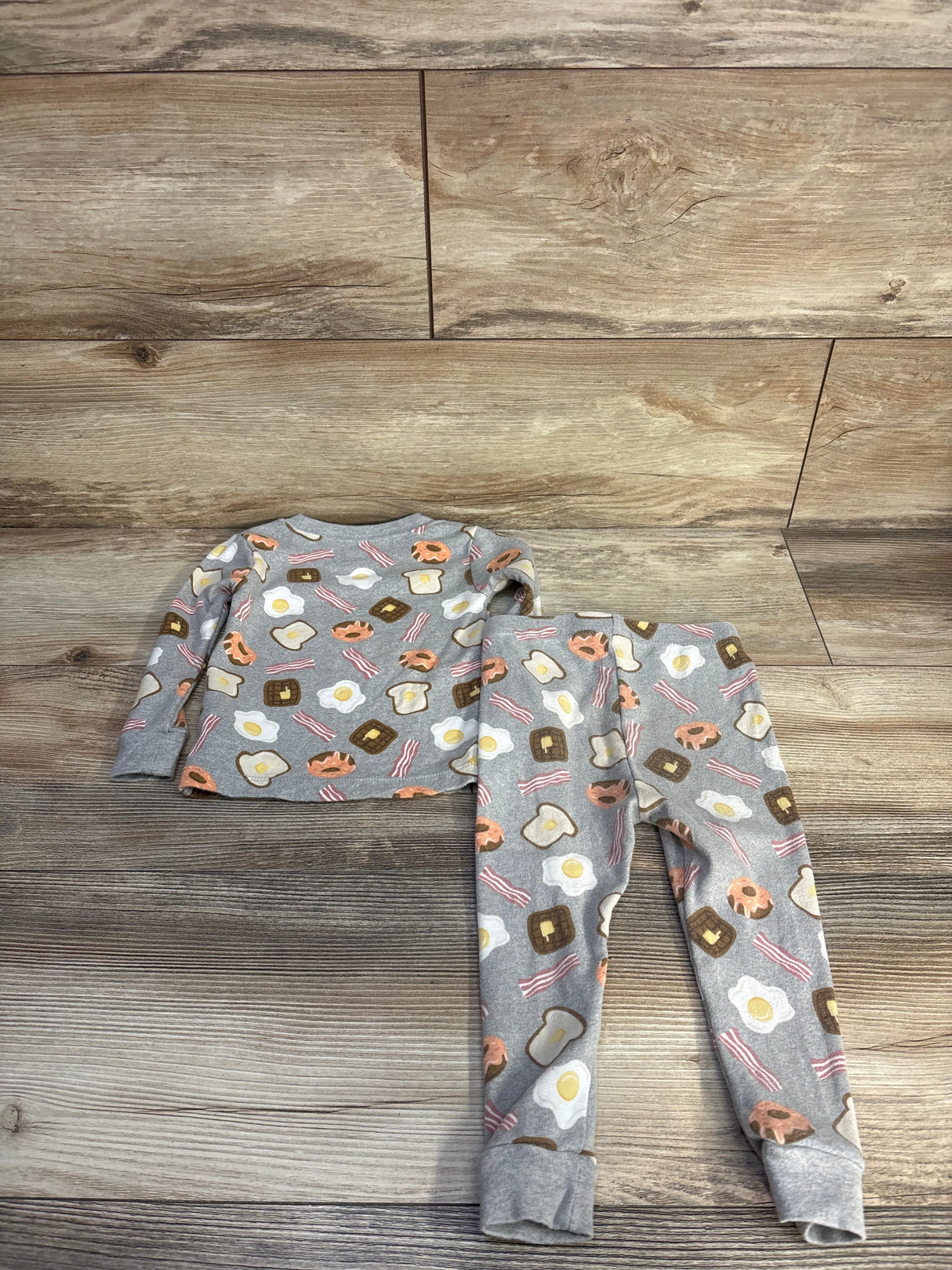 Wonder Nation 2Pc Breakfast Pajama Set Grey sz 18m