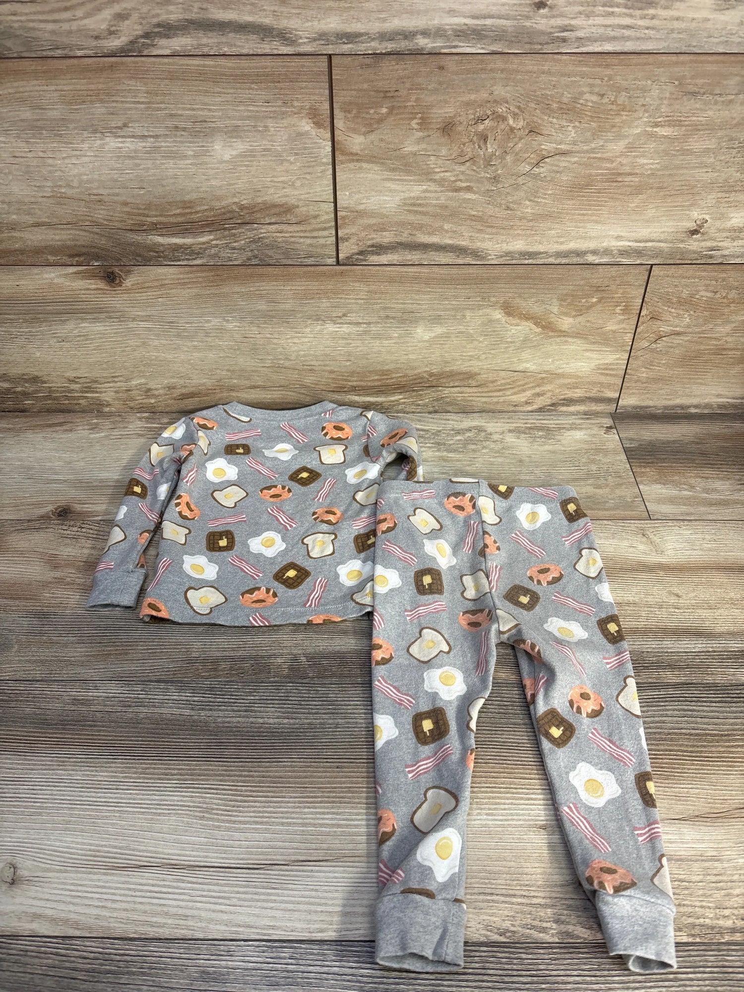 Wonder Nation 2Pc Breakfast Pajama Set Grey sz 18m