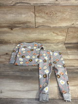 Wonder Nation 2Pc Breakfast Pajama Set Grey sz 18m