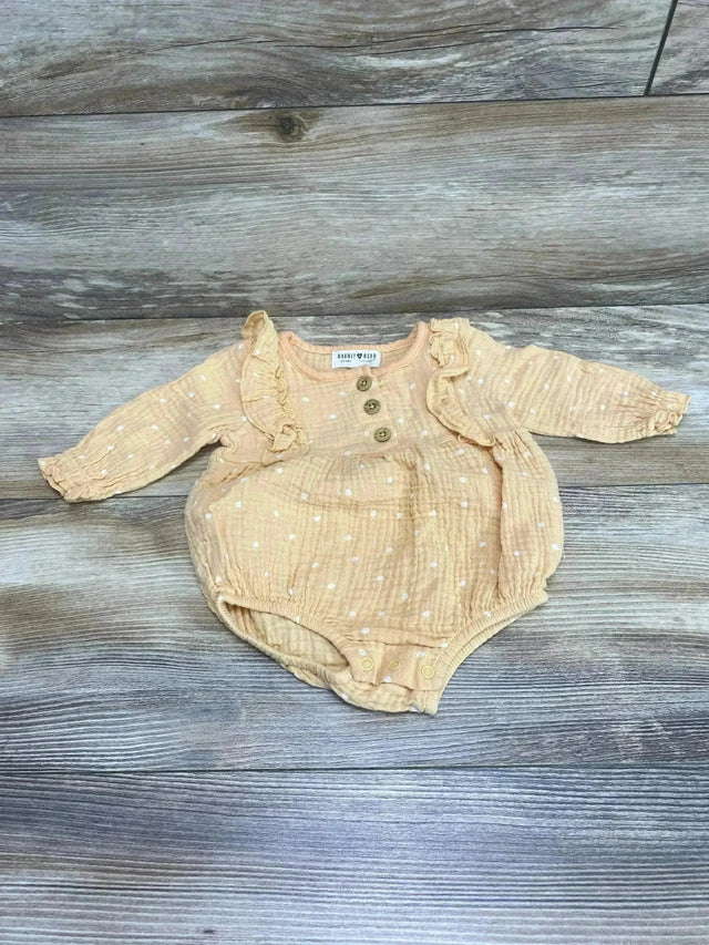 Rabbit + Bear Muslin Ruffle Bubble Romper Yellow sz 3-6m - Me n Mommy To Be