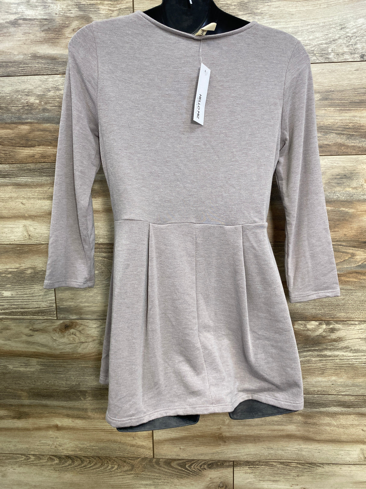 NEW Hello Miz Front Pleat Round Neck Top Taupe sz Large