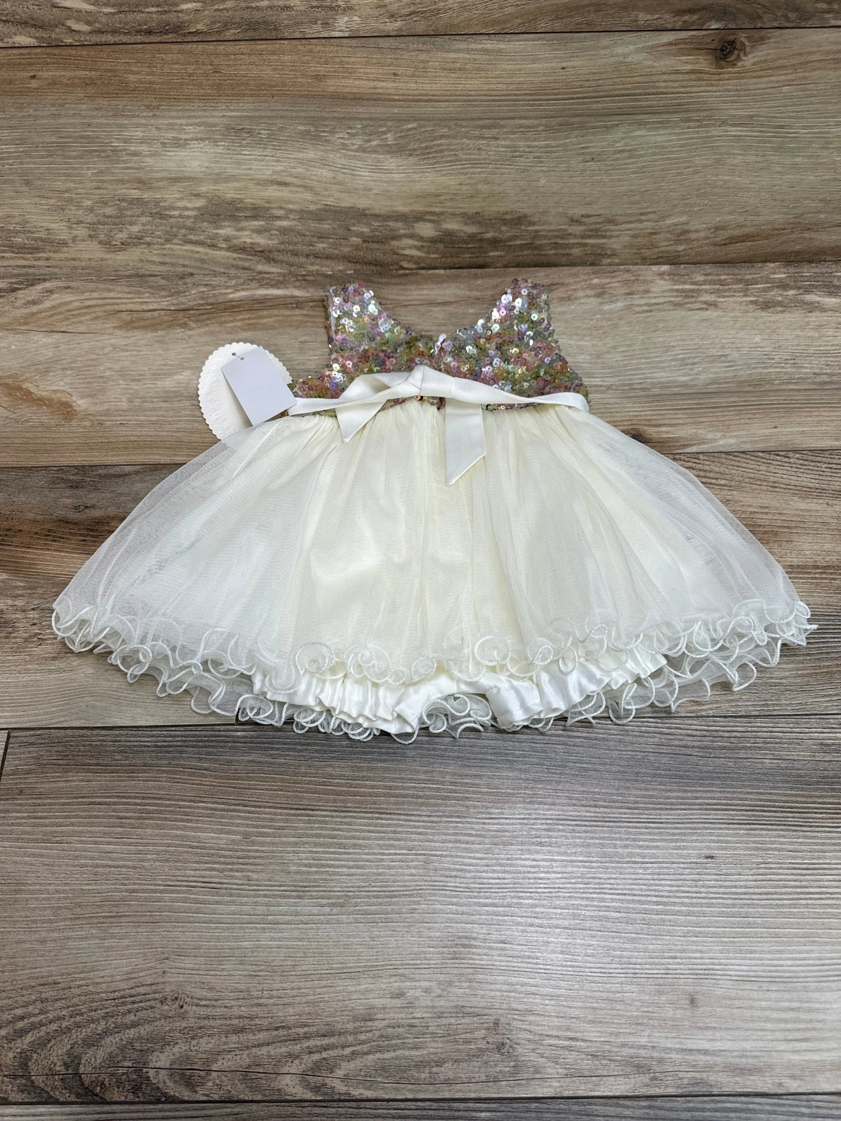 NEW American Princess Sequin Dress & Bloomers White sz 3m