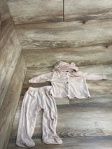 Rachel Zoe 2pc Velour Hooded Shirt & Footed Pants Tan sz 3-6m