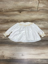 Zara Contrast Smocked Blouse White sz 18-24m