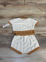 NEW Cat & Jack Knit Shirt & Bloomers 2pc Set Cream sz 3-6m