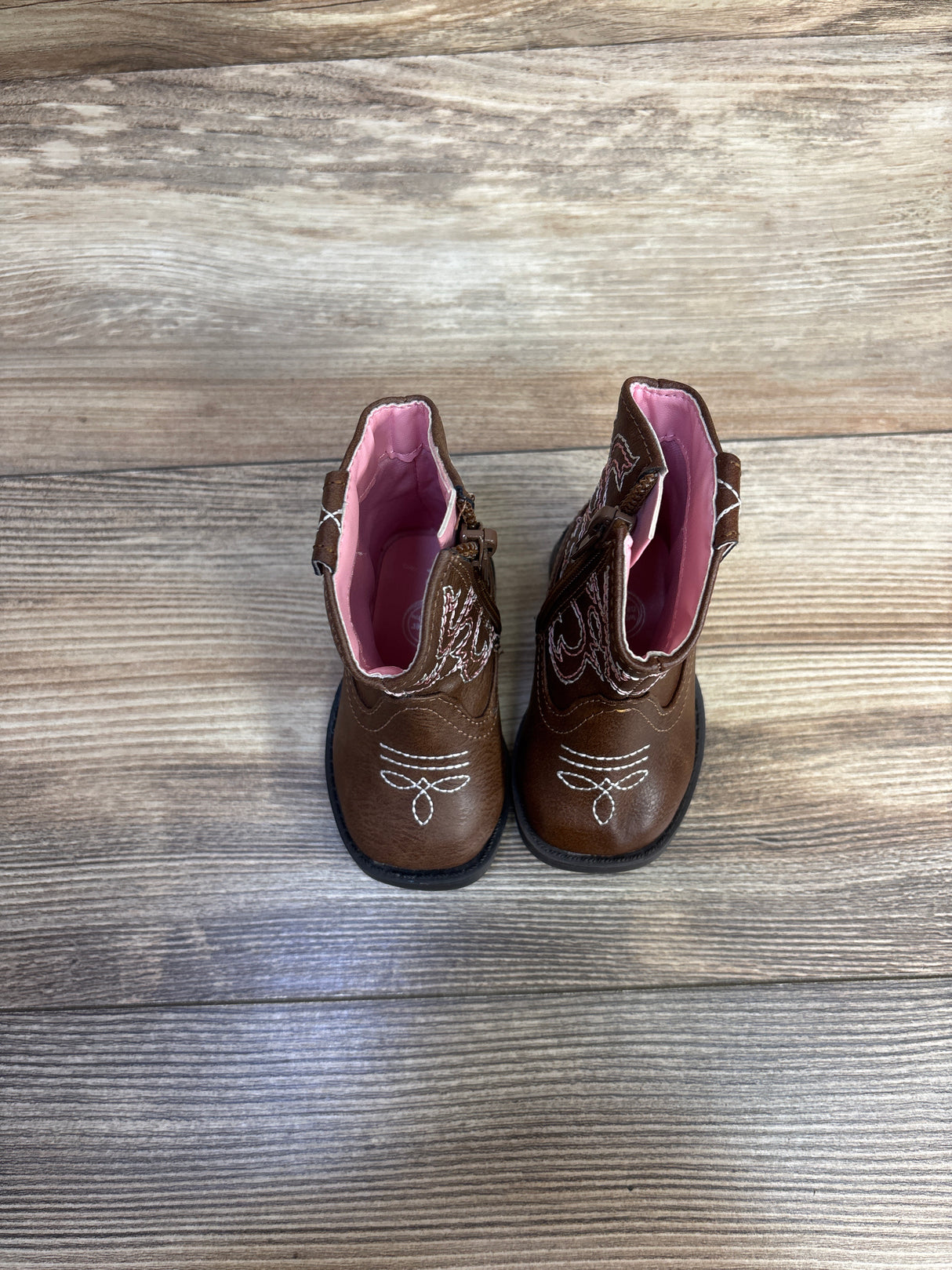 Wonder Nation Faux Leather Western Boots, Brown sz 2c