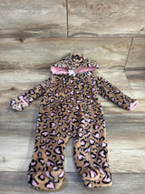 Little Beginnings Heart Print Plush Bunting Brown sz 3-6m