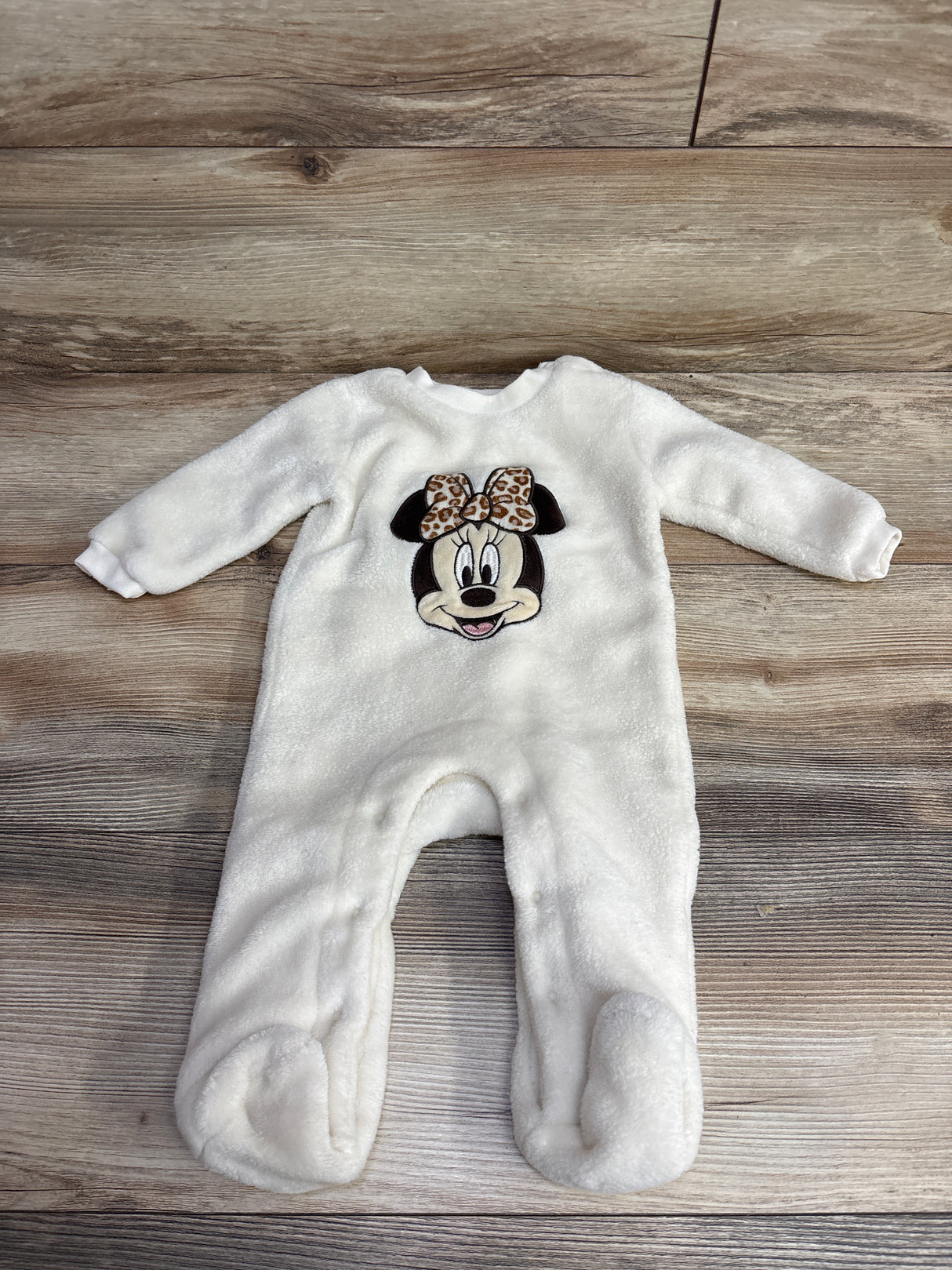 Disney Baby Plush Minnie Mouse Coverall Ivory sz 6-9m
