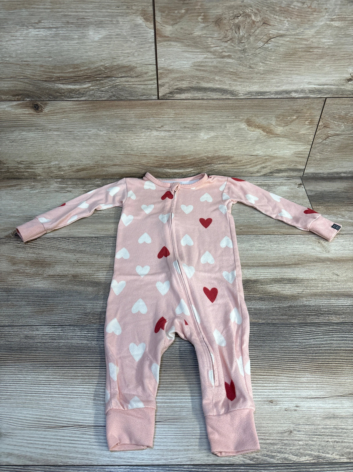 Modern Moments Heart Print Footless Sleeper Pink sz 12m