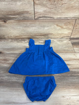 Carter's 2pc Eyelet Sleeve Dress & Bloomers Set Blue sz 3m