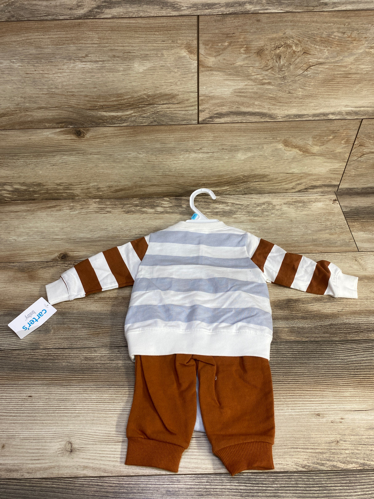 NEW Carter's 3pc Striped Sweatshirt Set Brown sz 6m