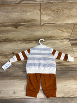 NEW Carter's 3pc Striped Sweatshirt Set Brown sz 6m