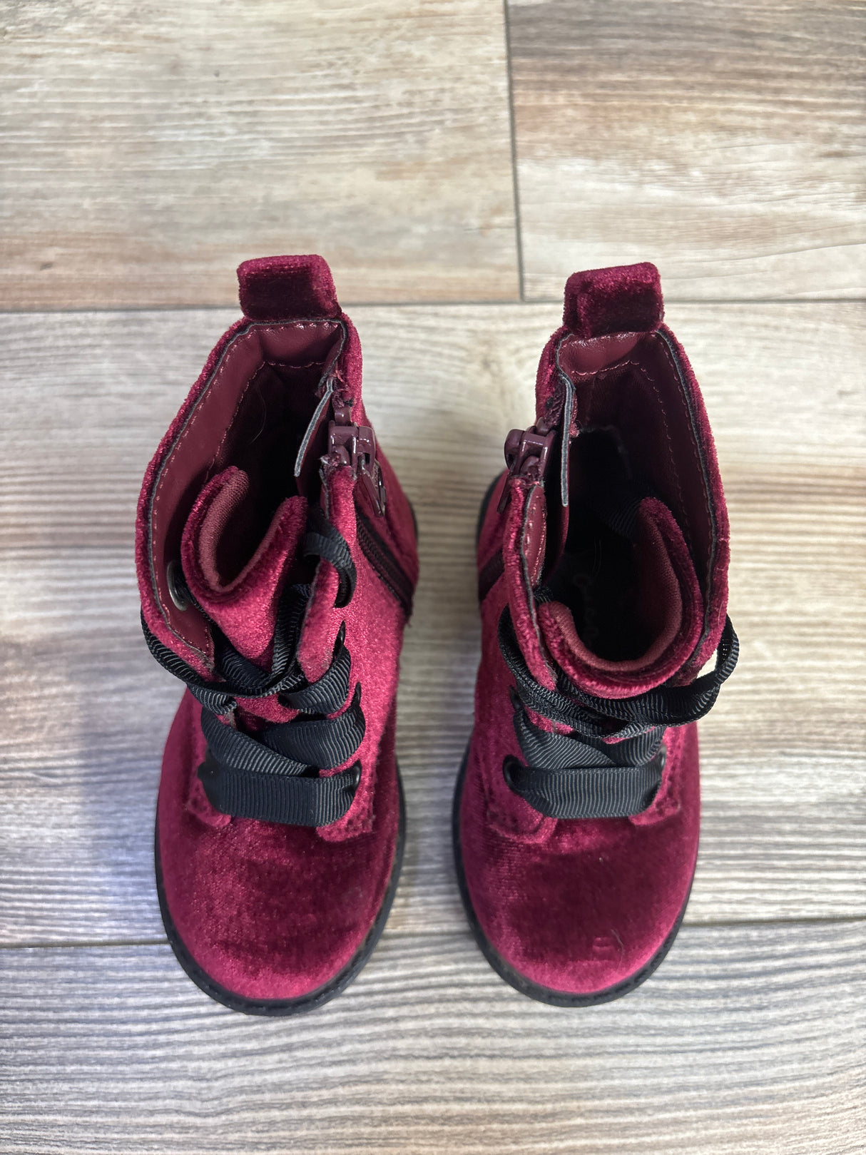 Cat & Jack Giovanna Lace-Up Combat Boots Maroon sz 5c