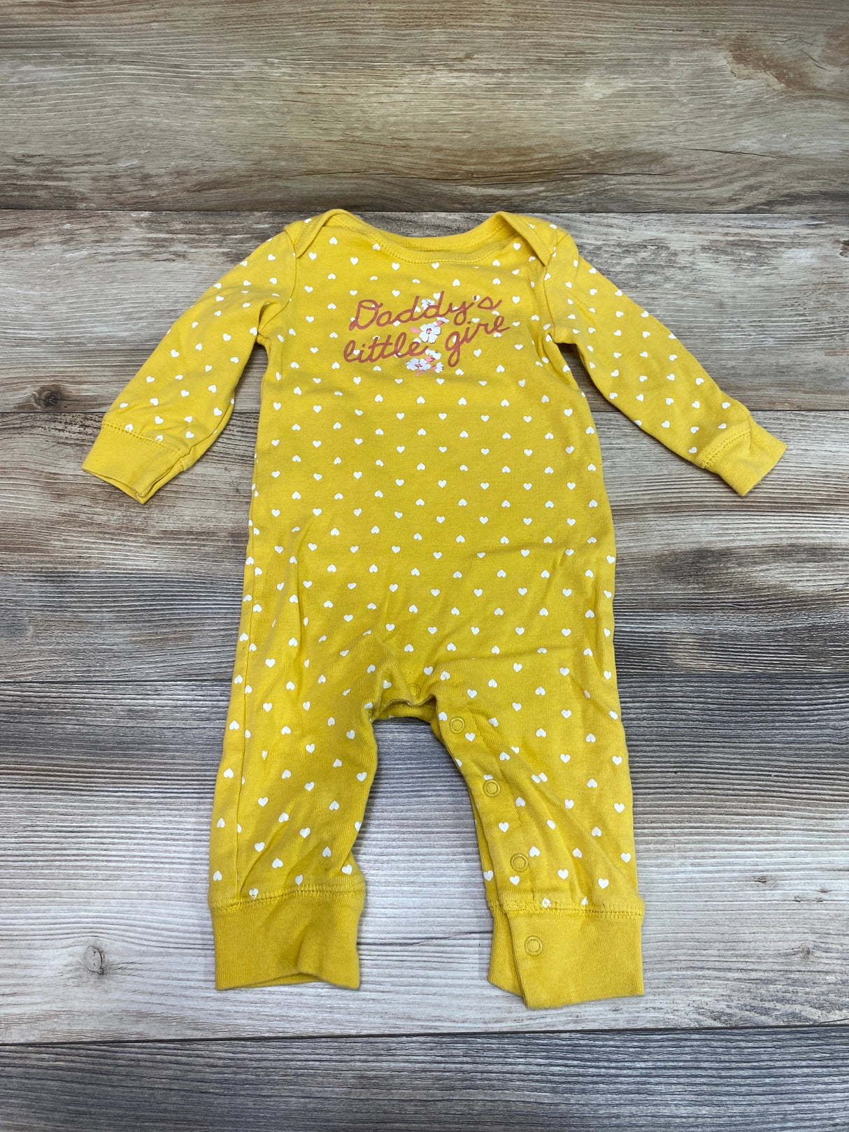 Carter's Heart Print Coverall Yellow sz 9m