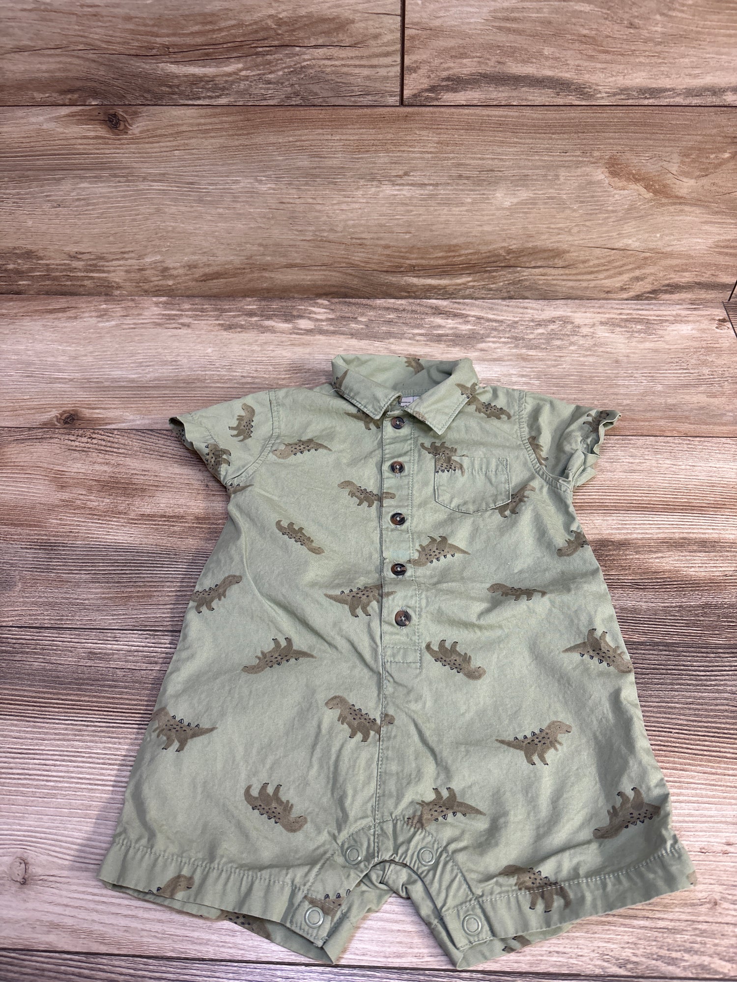 Carter's Polo Shortie Romper Green sz 9m