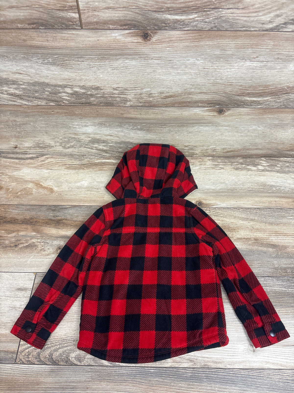 Dip Sherpa Lined Plaid Fleece Shacket Red sz 3T