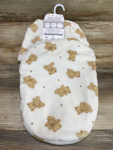 NEW Baby Starters Newborn Wearable Swaddle Blanket with Hat, 0-3M Teddy Bear Brown