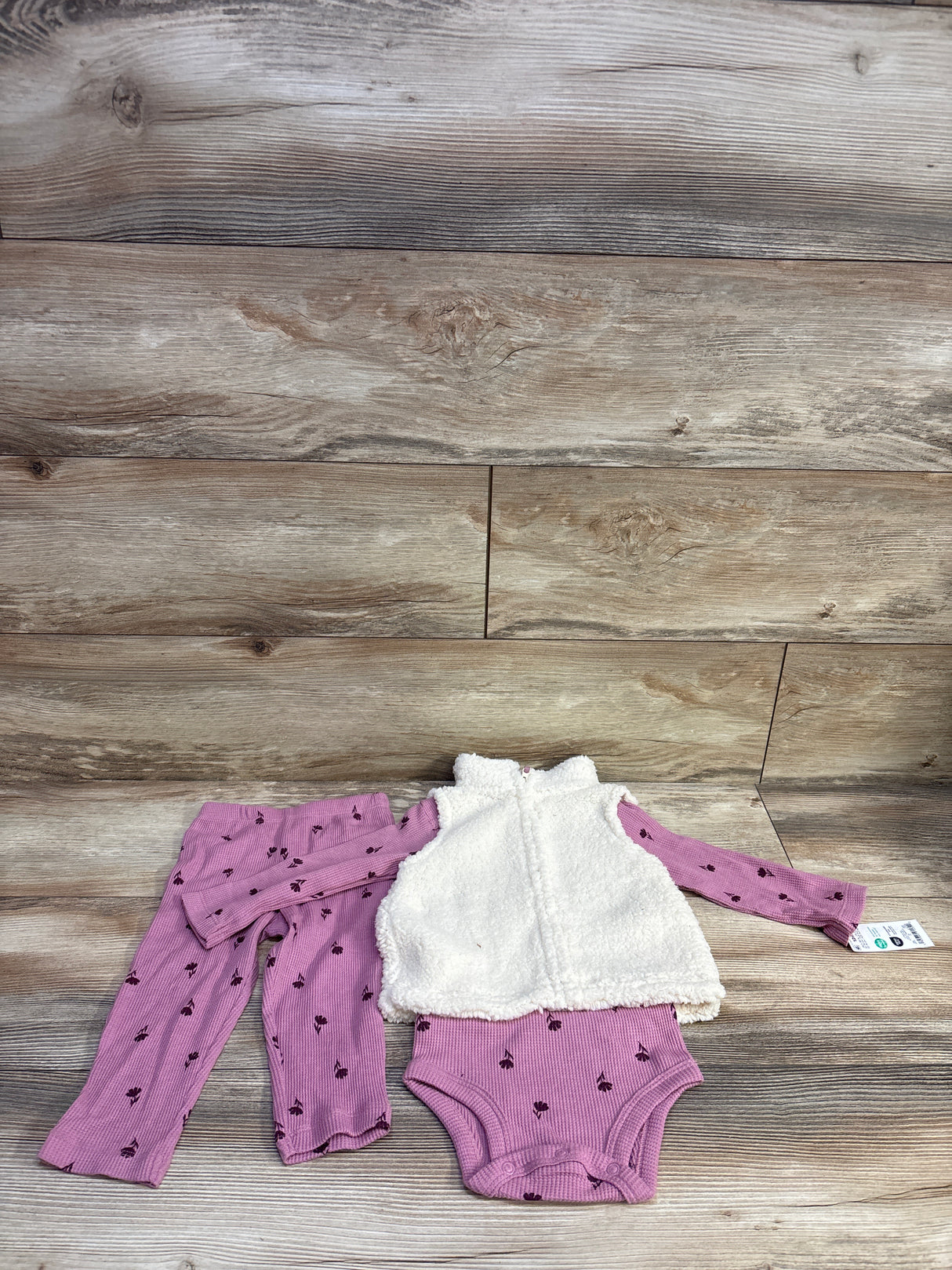 NEW Just One You 3pc Sherpa Vest Set Pink sz 12m