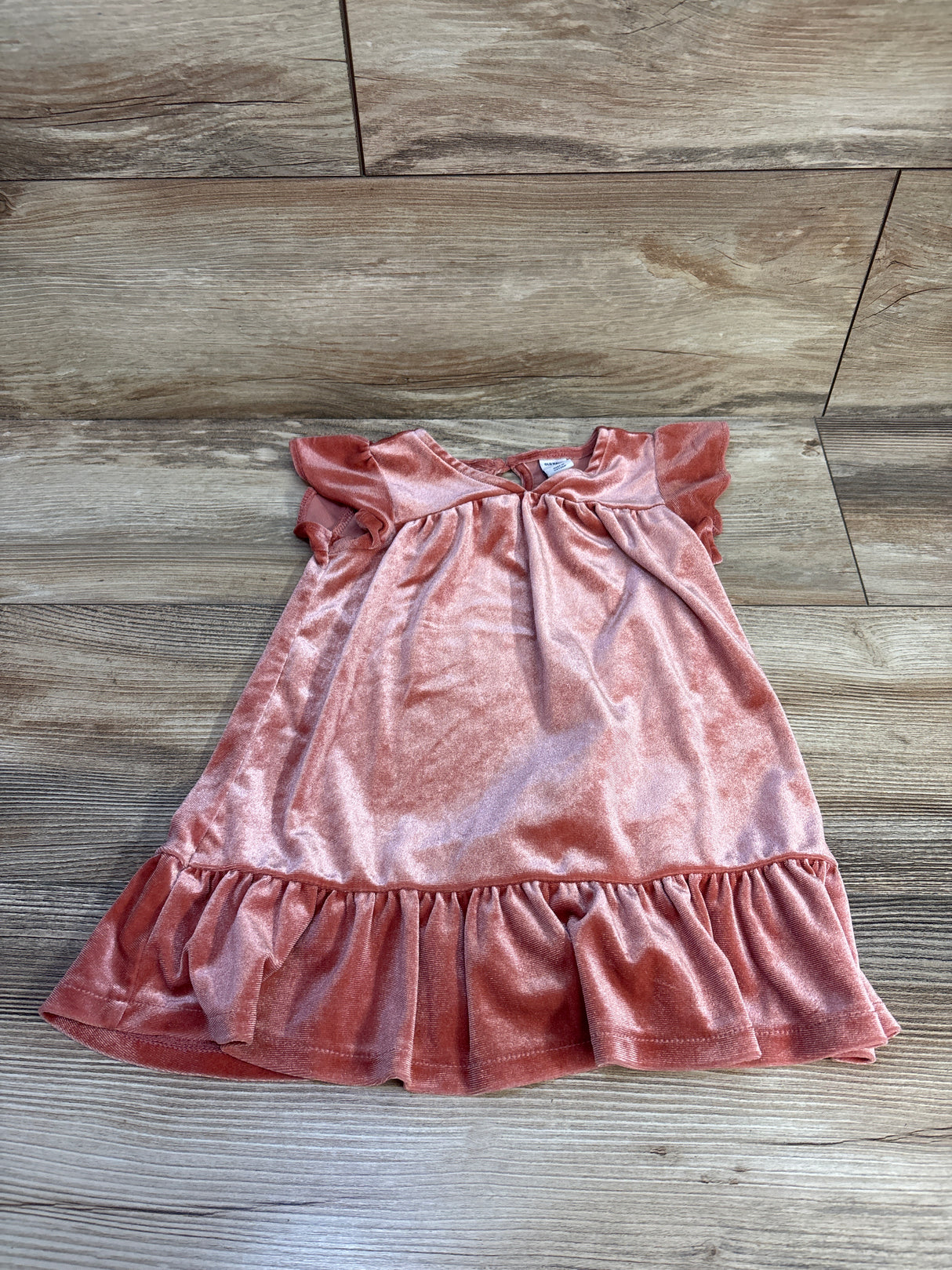Old Navy Flutter Sleeve Velvet Dress Pink sz 18-24m