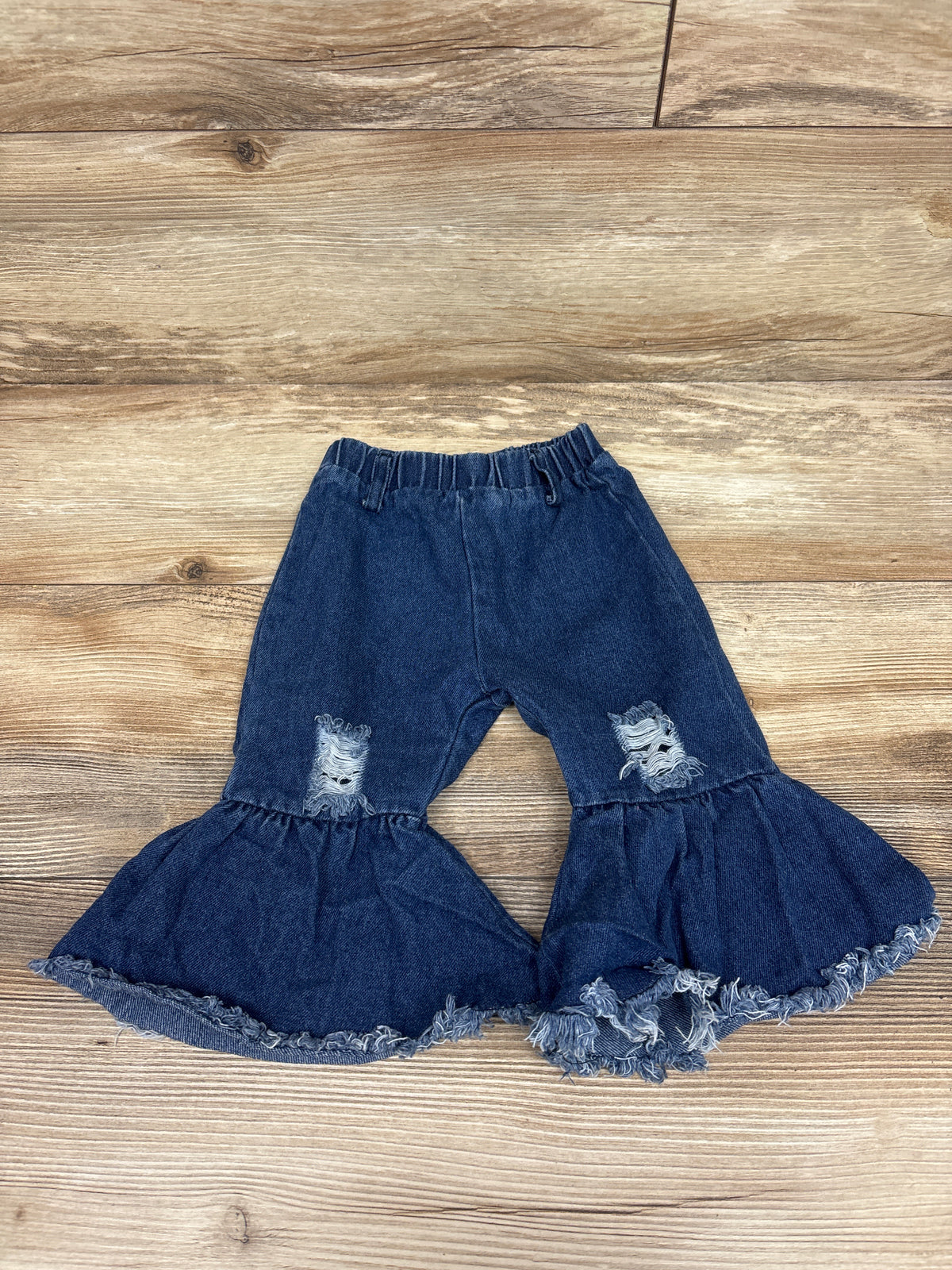 Distressed Pull-On Bellbottom Jeans Blue sz 6-9m