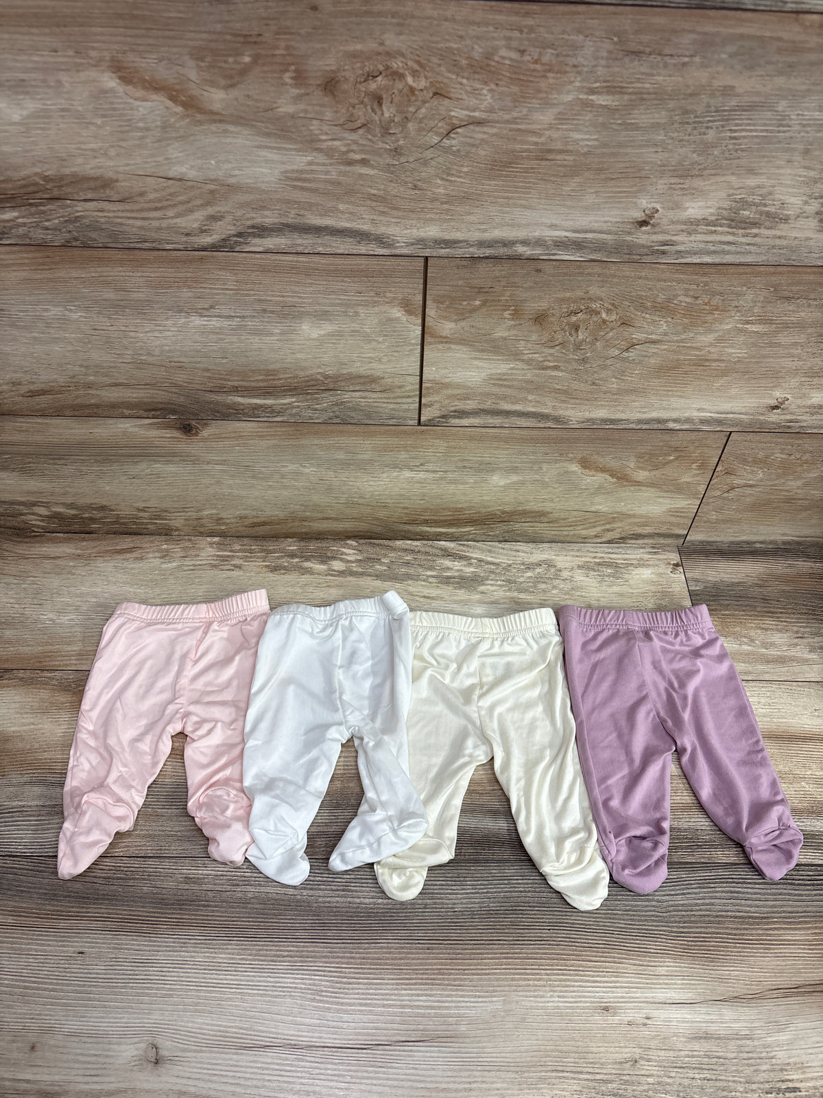 Shein 4pk Footed Pants Set Ivory sz 0-1m