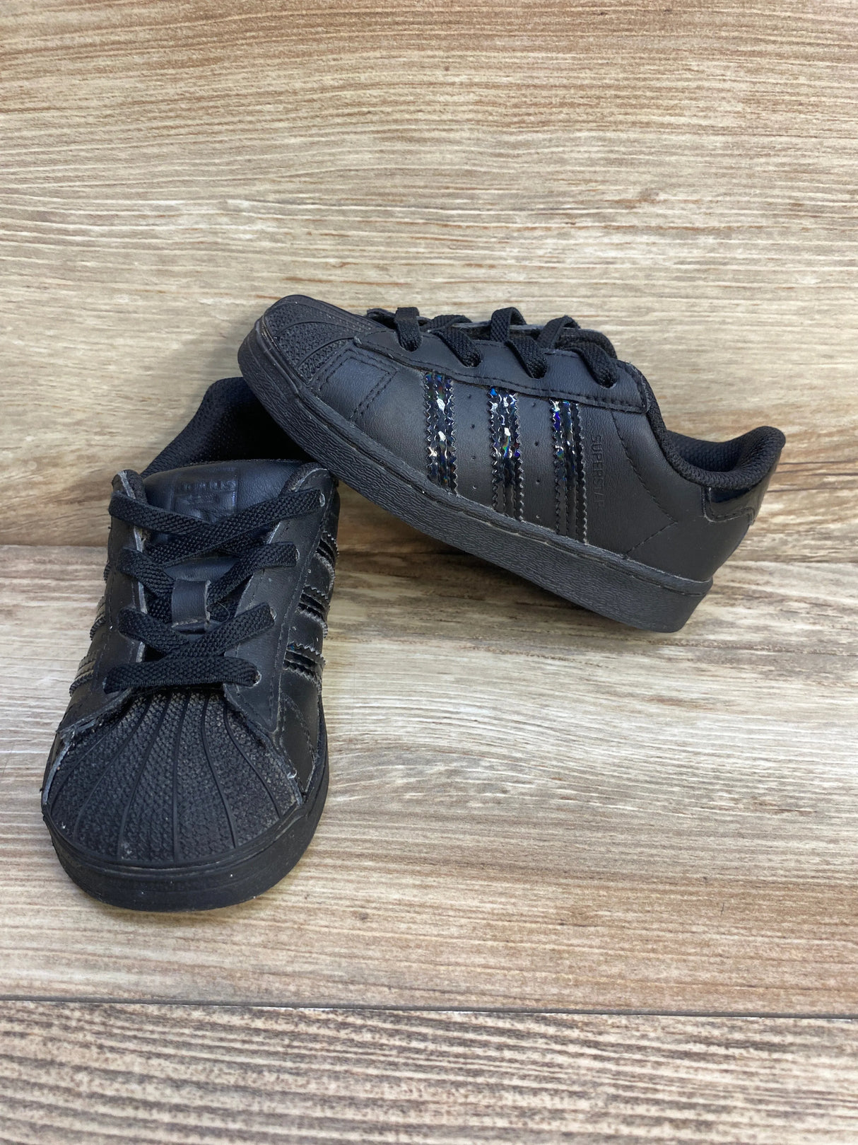 Adidas Superstar EL I 'Triple Black Iridescent' Sneakers - Me n Mommy To Be