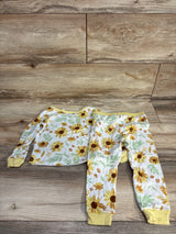 Jessica Simpson 2pc Floral Pajama Set White sz 2T