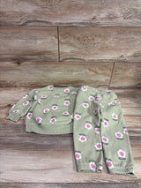 Cat & Jack 2pc Floral Pullover Sweatshirt & Joggers Set Green sz 2T