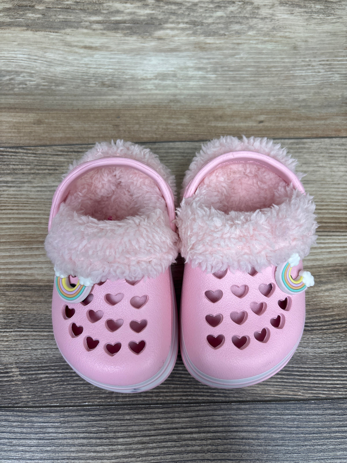 Stepping Stones Fur-Lined Heart Clogs Pink sz 4c