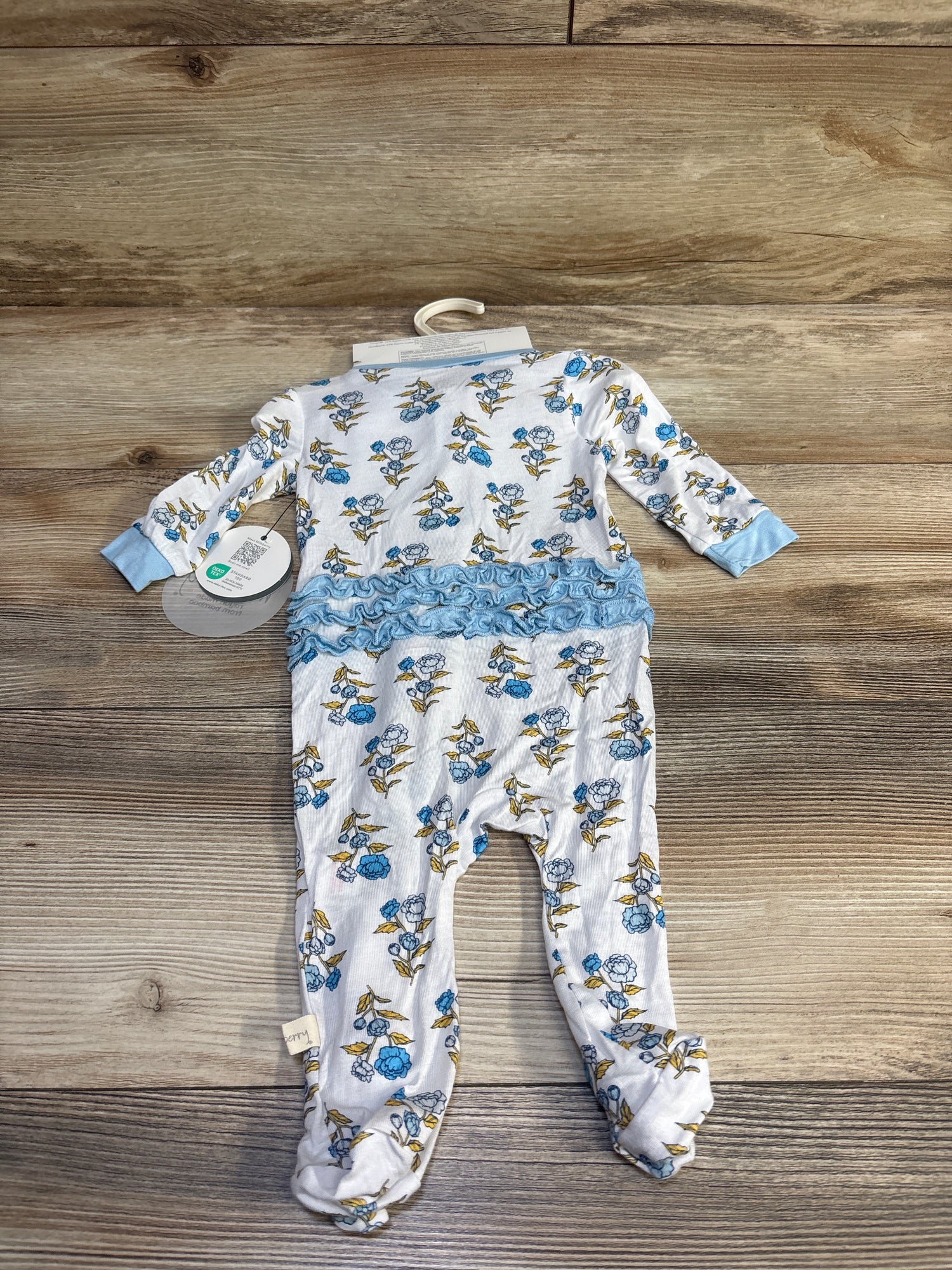NEW Milkberry 2pc Bamboo Ruffle Sleeper & Headband Set White sz 0-3m