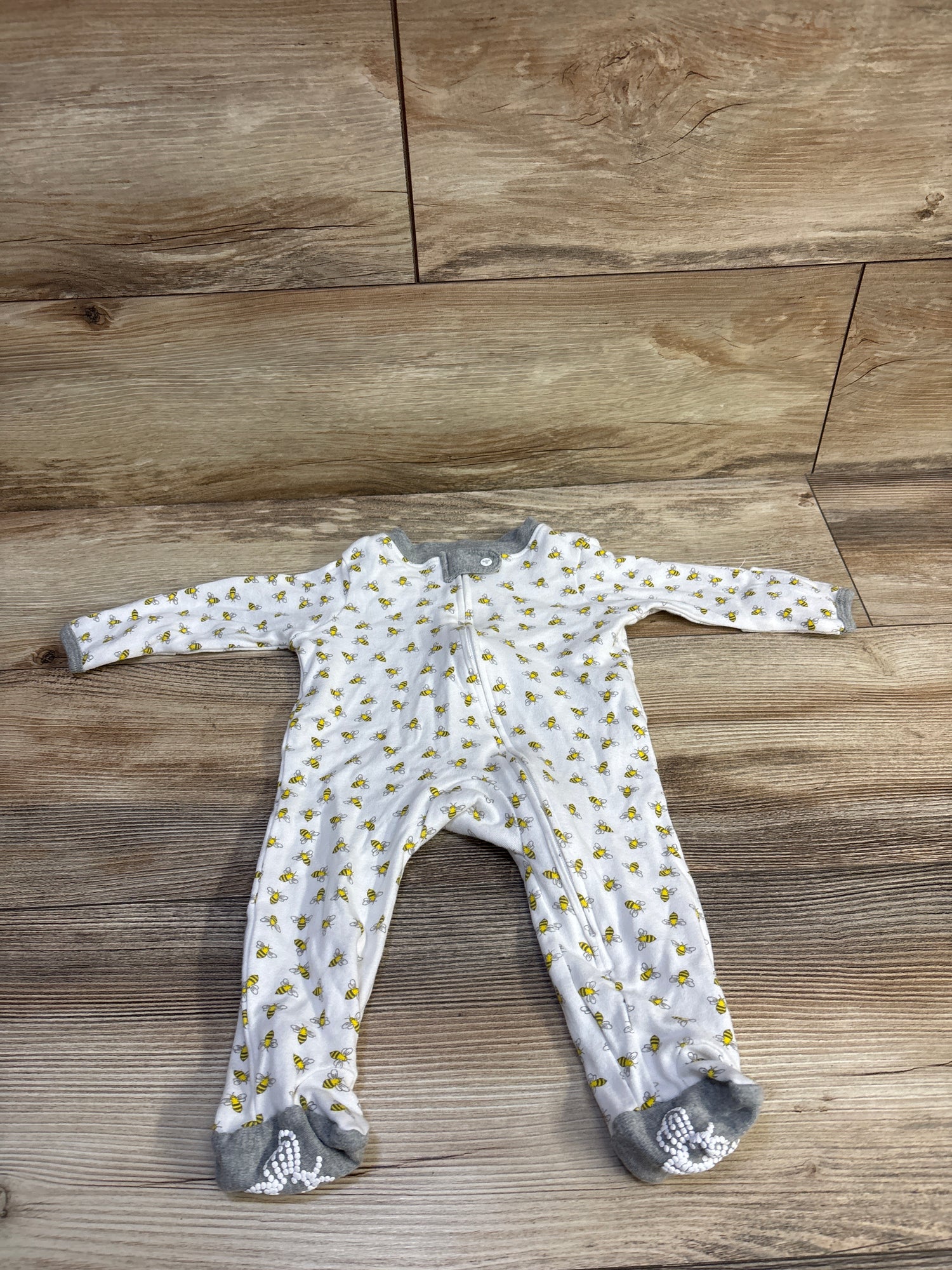 Burts Bees Baby Bee Print Sleeper White sz Newborn