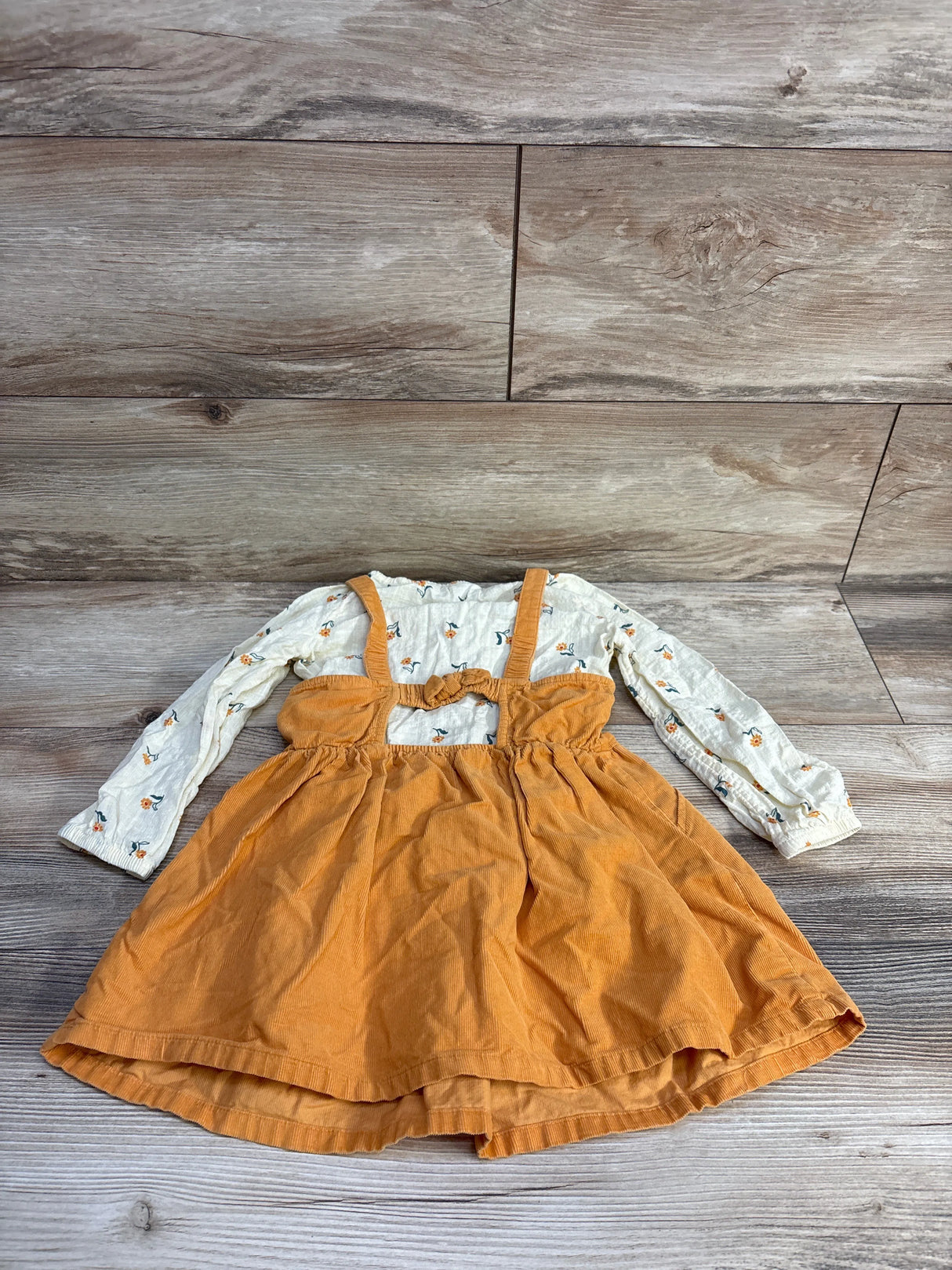 Cat & Jack 2pc Floral Shirt & Corduroy Dress sz 3T - Me n Mommy To Be