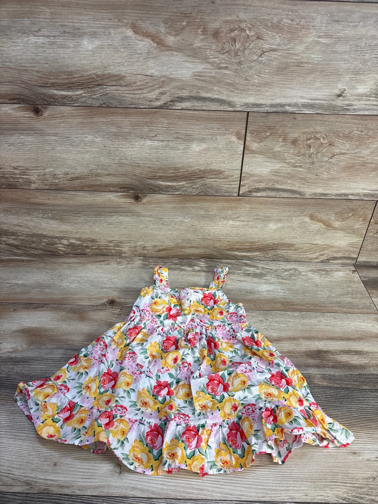 Blueberi Boulevard Sleeveless Floral Dress White sz 2T