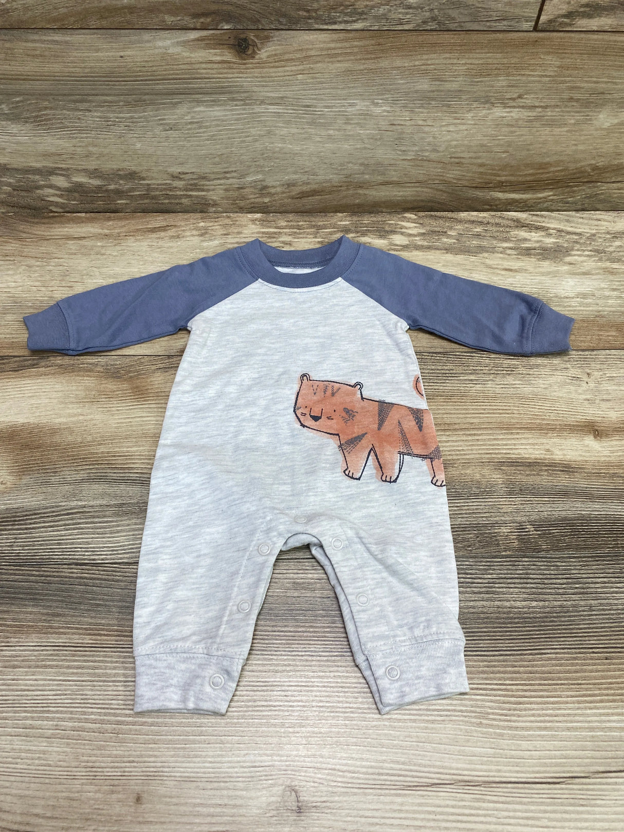 Just One You Tiger Raglan Coverall Grey sz Newborn