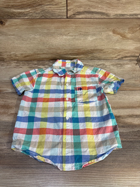 Carter's Plaid Button-Up Shirt White sz 2T - Me n Mommy To Be