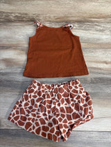 Children's Place 2pc Giraffe Tank Top & Shorts Brown sz 3T - Me n Mommy To Be