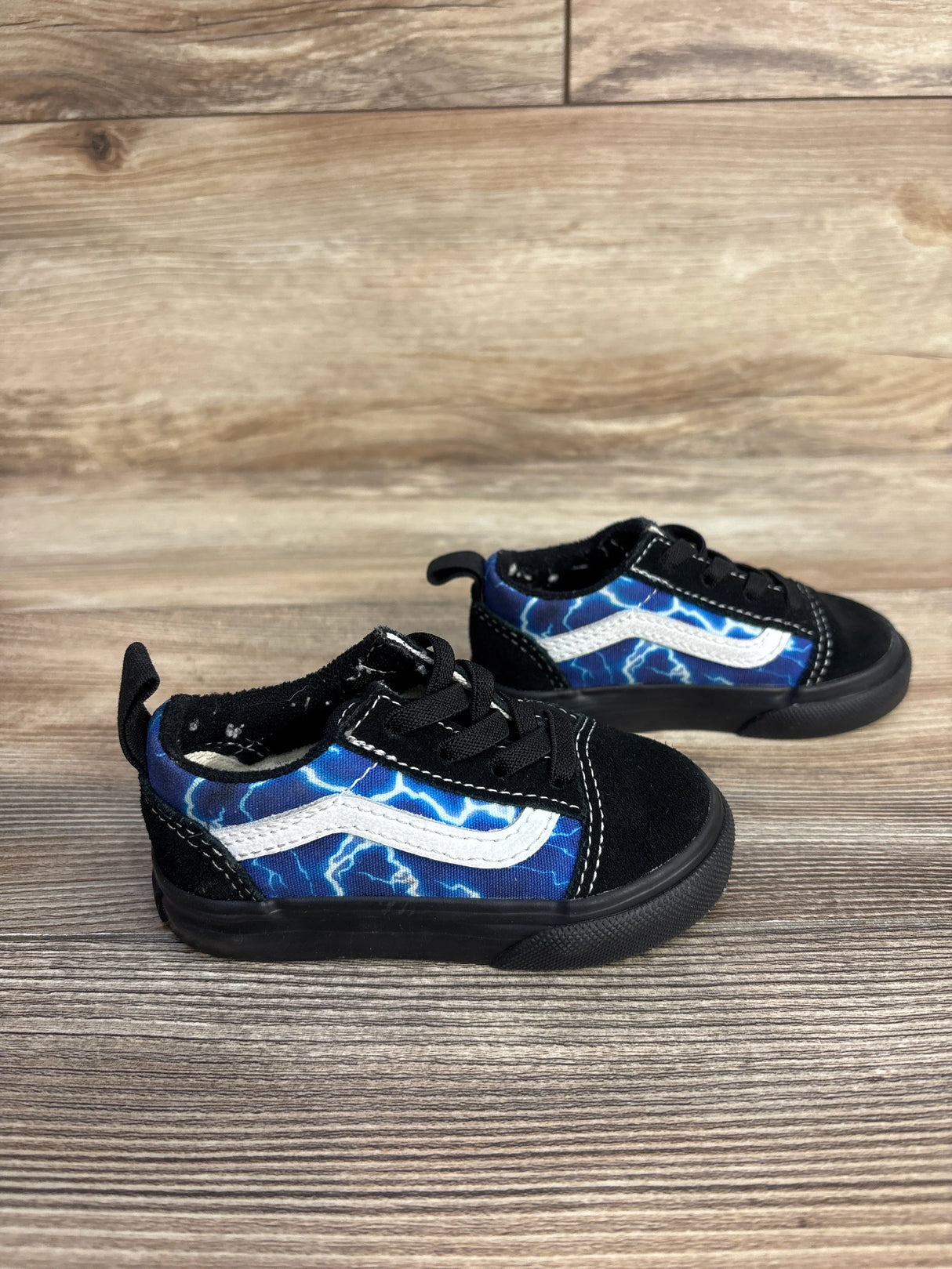 Vans Toddler Old Skool Blue Lightning Shoes sz 5c - Me n Mommy To Be