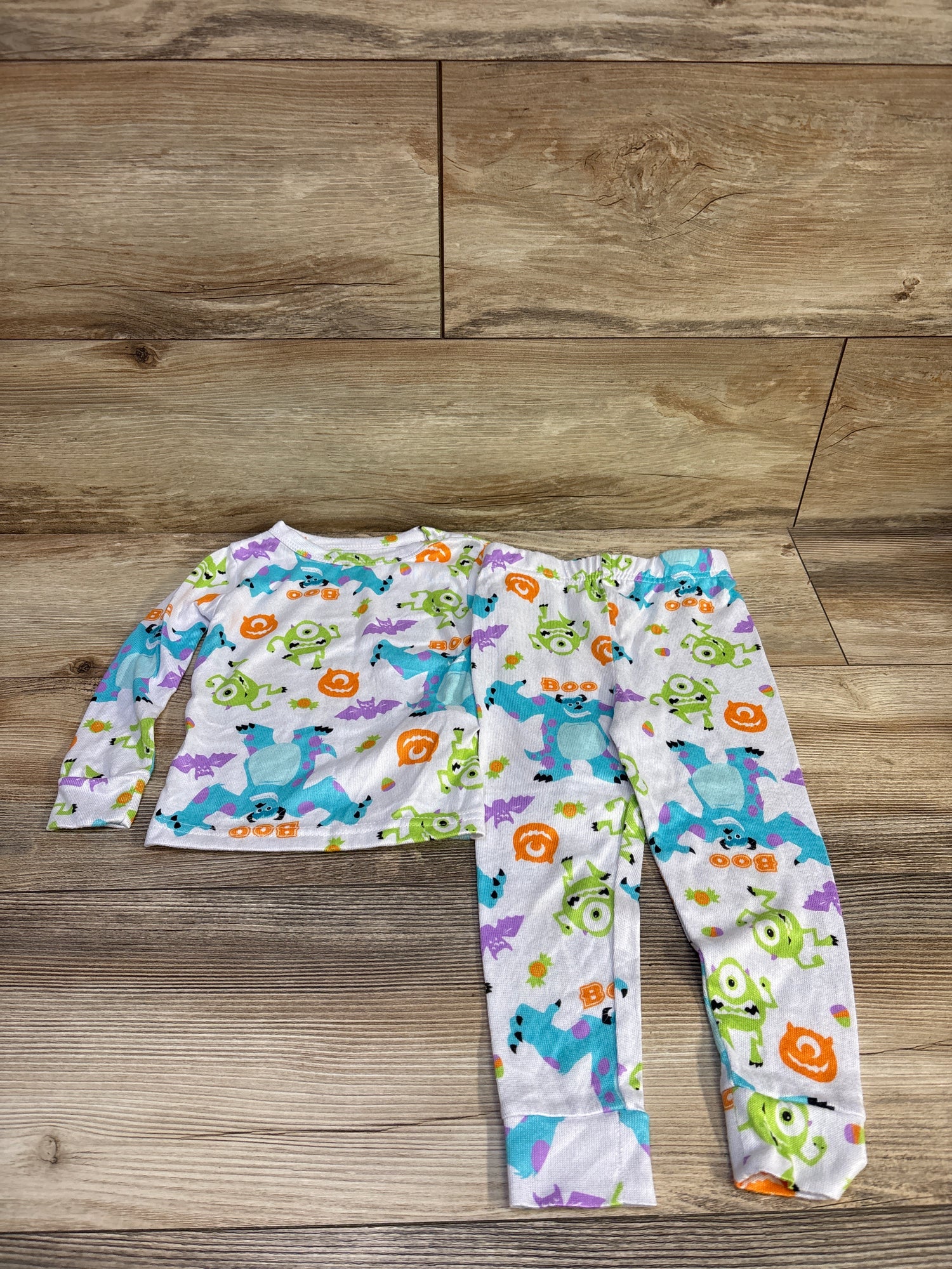 Disney 2pc Monster's Inc Halloween Pajama Set White sz 3T