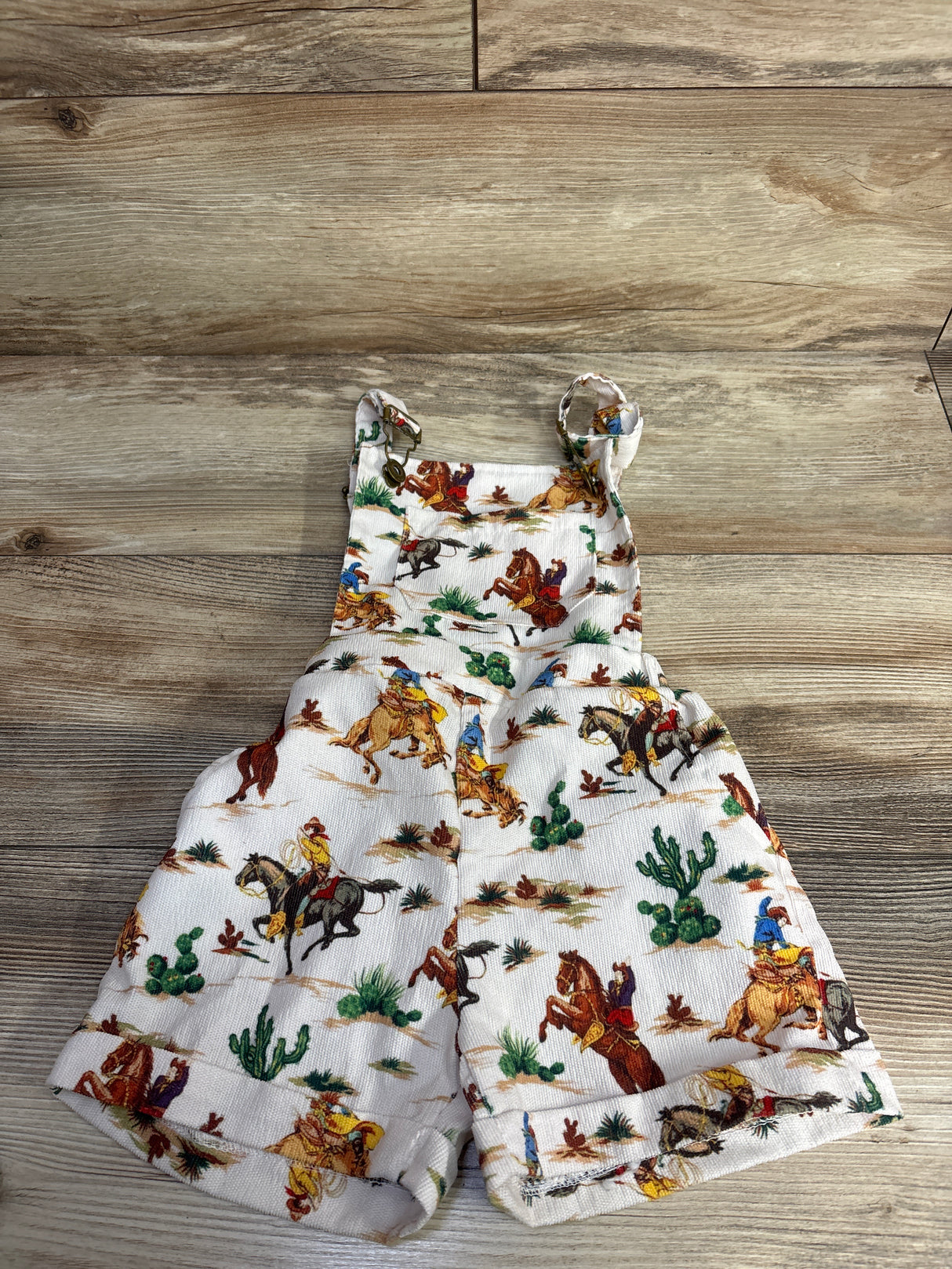 Textured Western Shortalls White sz 3T