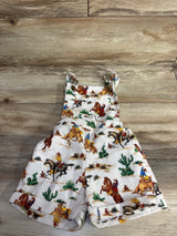 Textured Western Shortalls White sz 3T