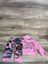 2pc Mommy's Little Girl Hooded Shirt & Pants Set Pink sz 18-24m