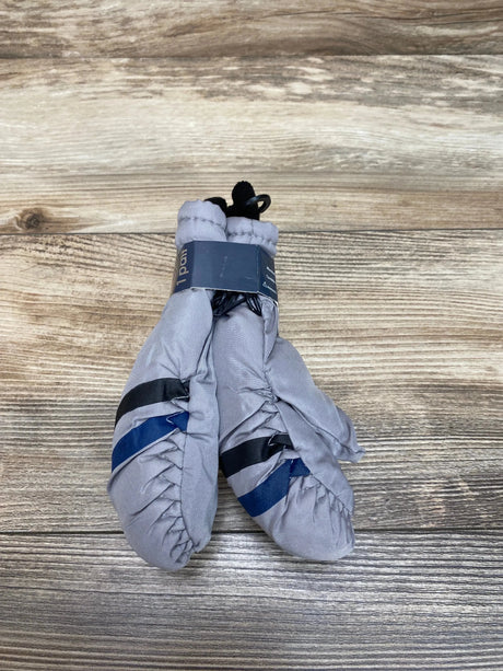 NEW ThermaWear Kid's Grey Ski Striped Mittens