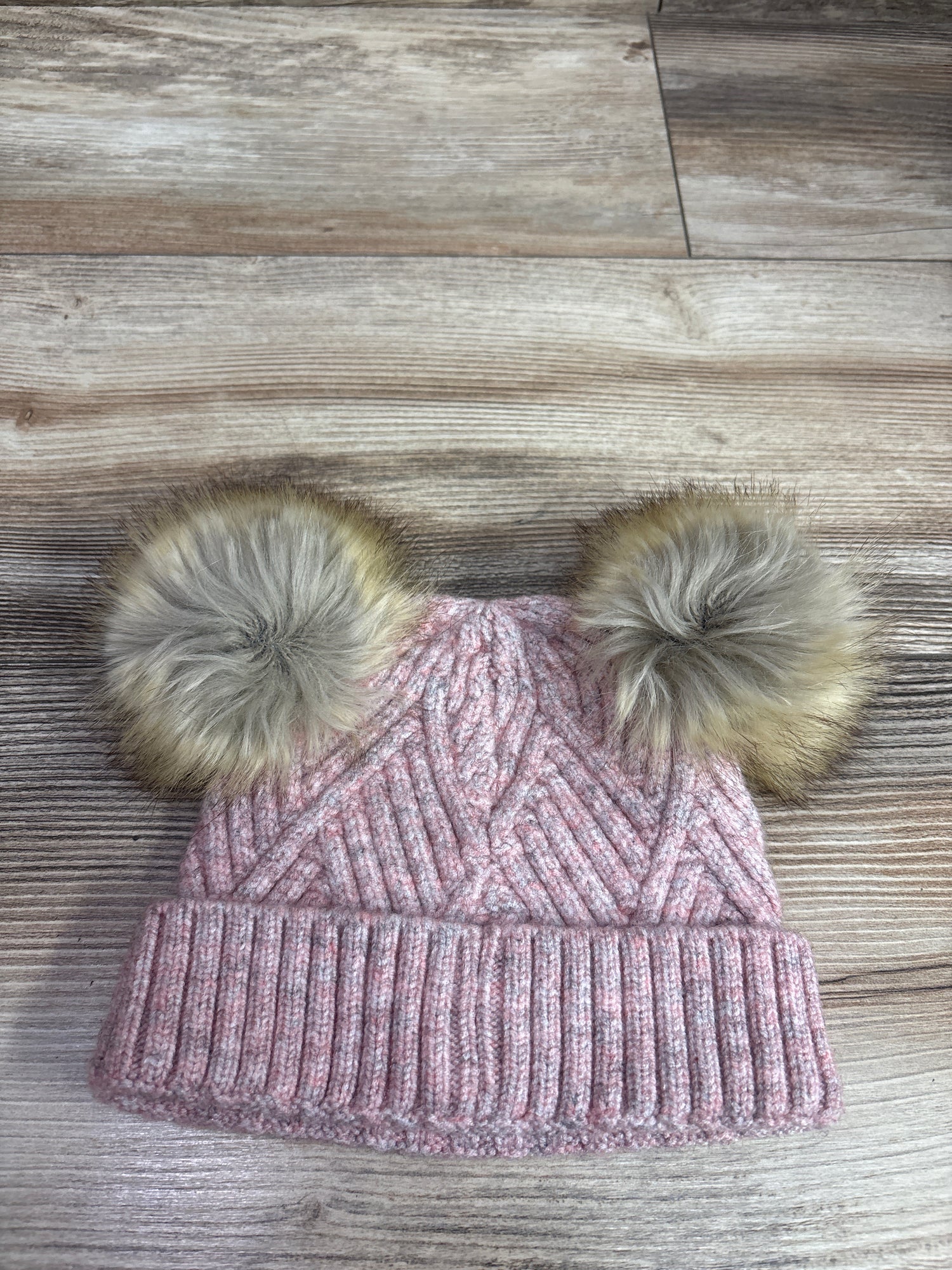 C.C Kids Chunky Knit Pom-Pom Beanie Pink One Size